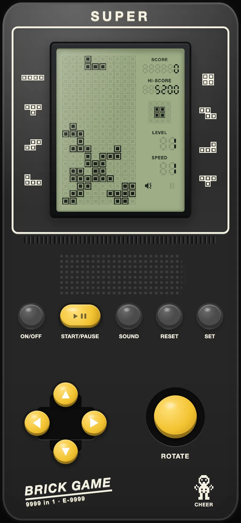 A brick stack on the classic mono LCD